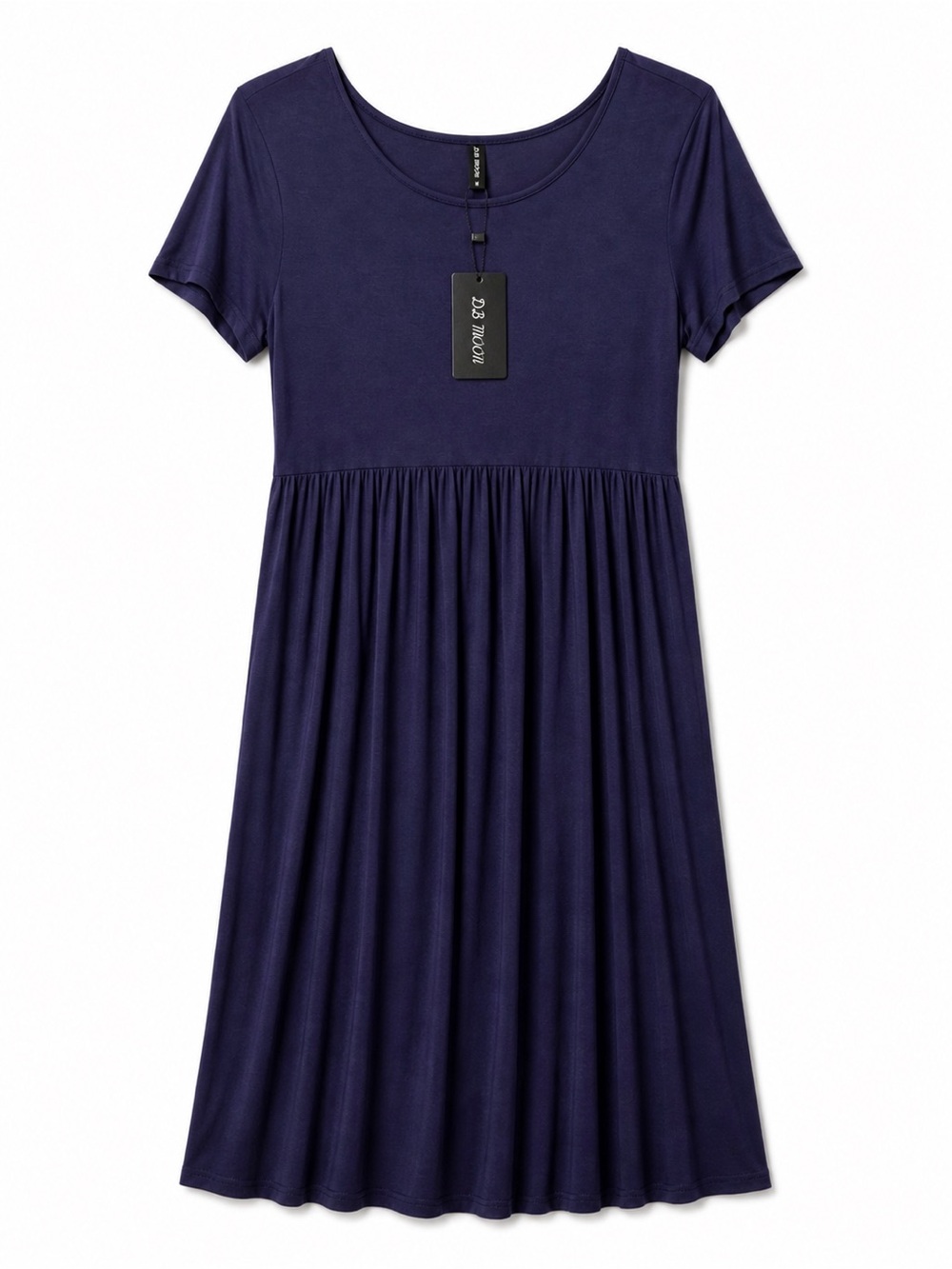 NWT DB Moon Women’s Midi Dress Short Sleeve Scoop Neck Purple Size Medium